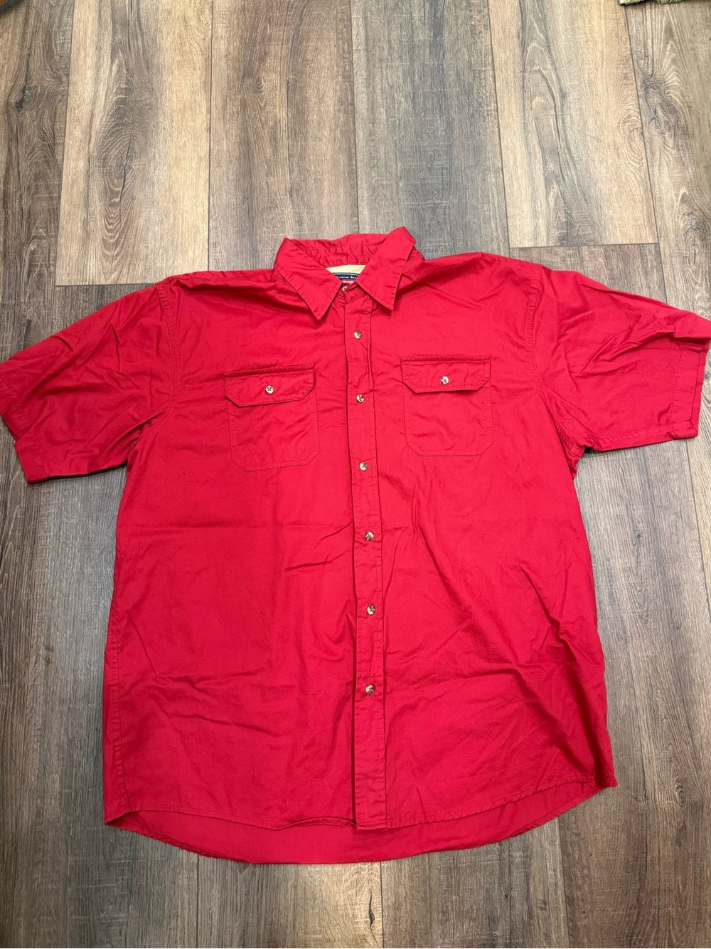 Wrangler Cotton red Short Sleeve Button Up shirt xl